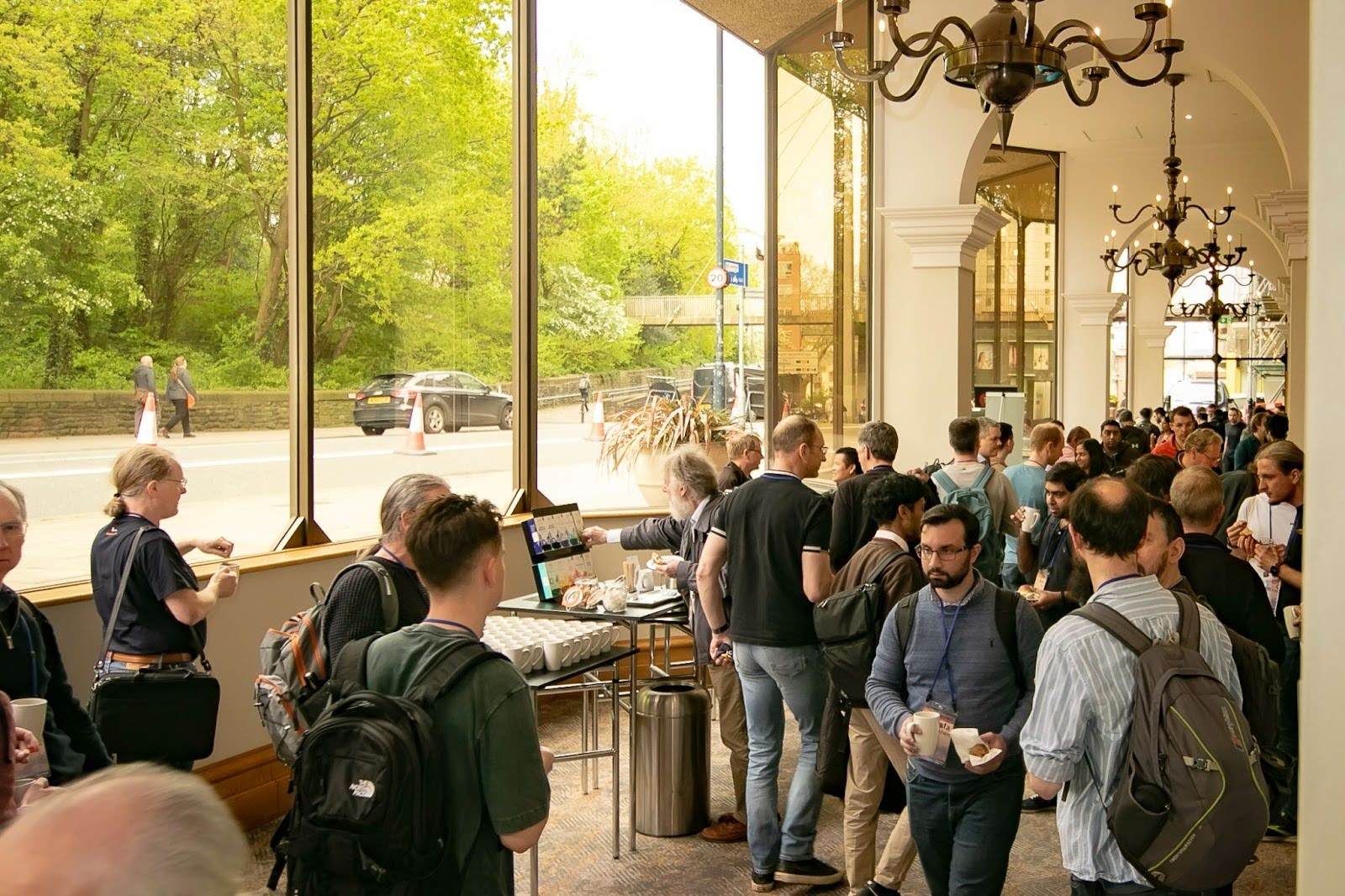 Developers and programmers at a tech networking event